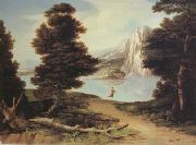 Washington Allston Landscape with a Lake (nn03) oil on canvas